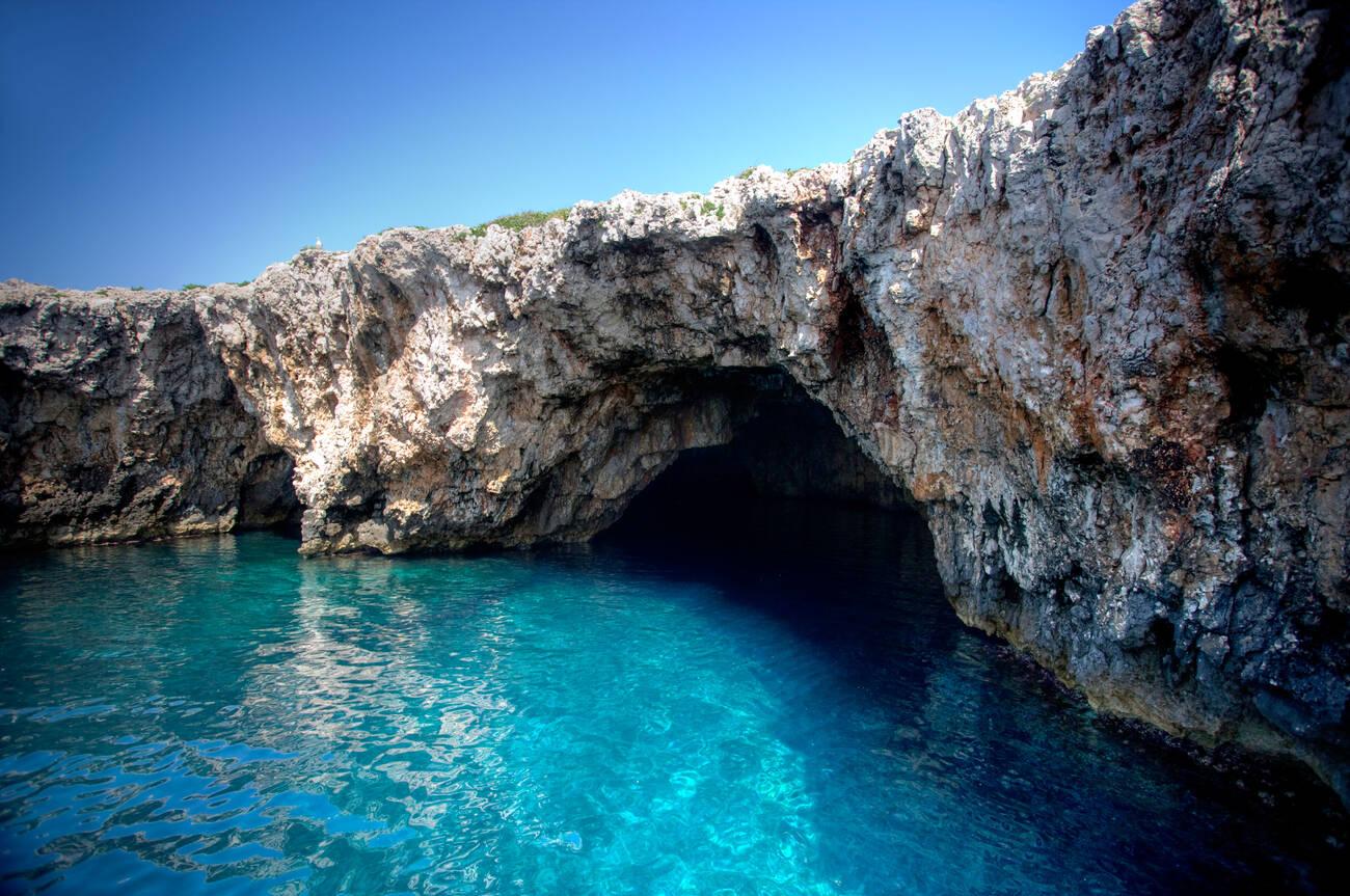 Inside the Green Cave with emerald reflections