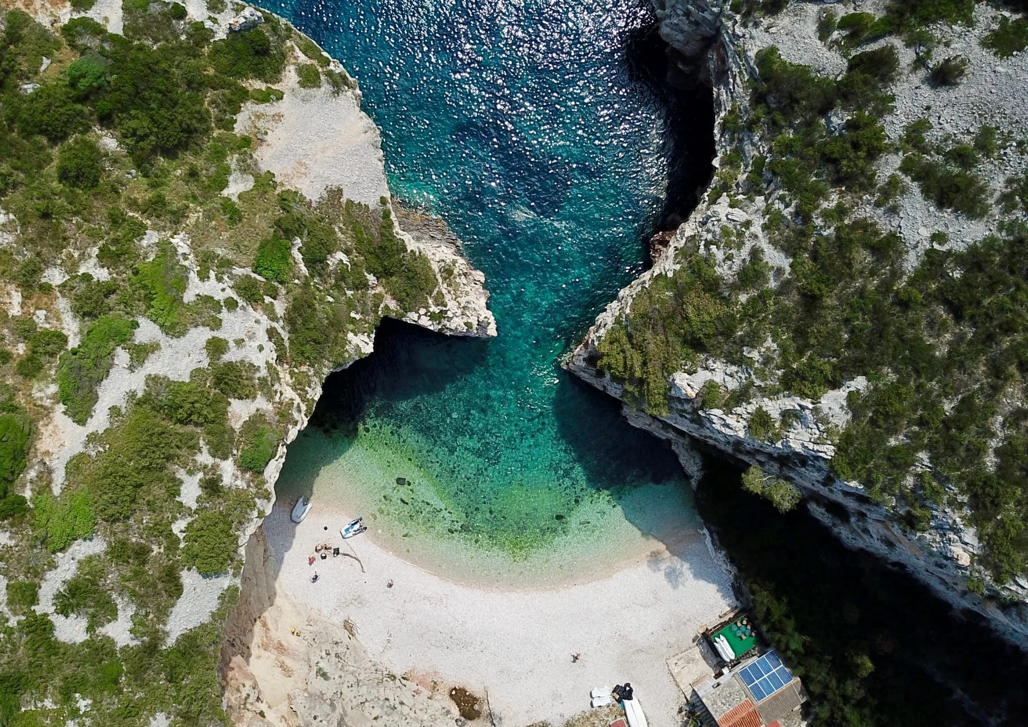 Stiniva Bay aerial view